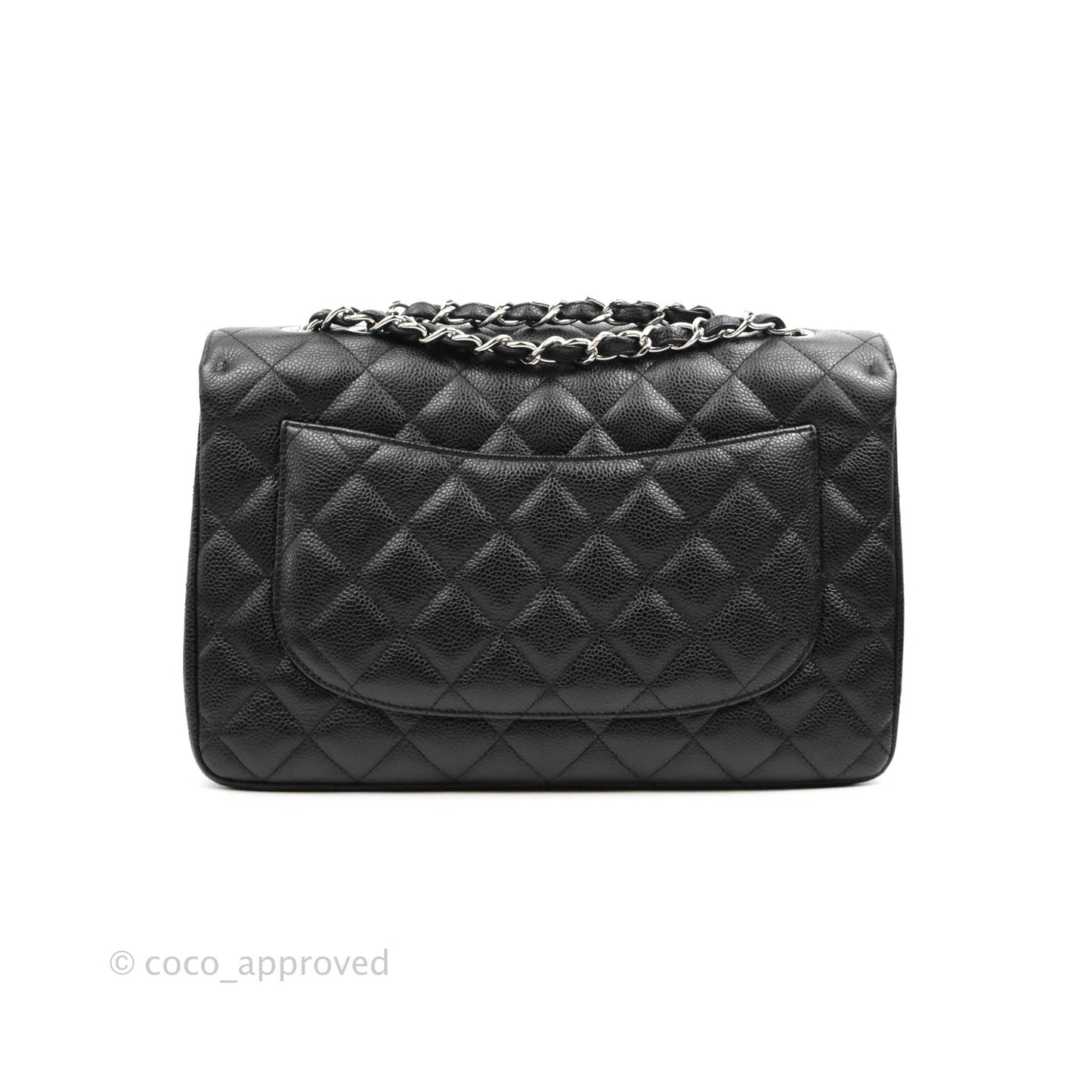 Chanel Jumbo Single Flap Black Caviar Silver Hardware
