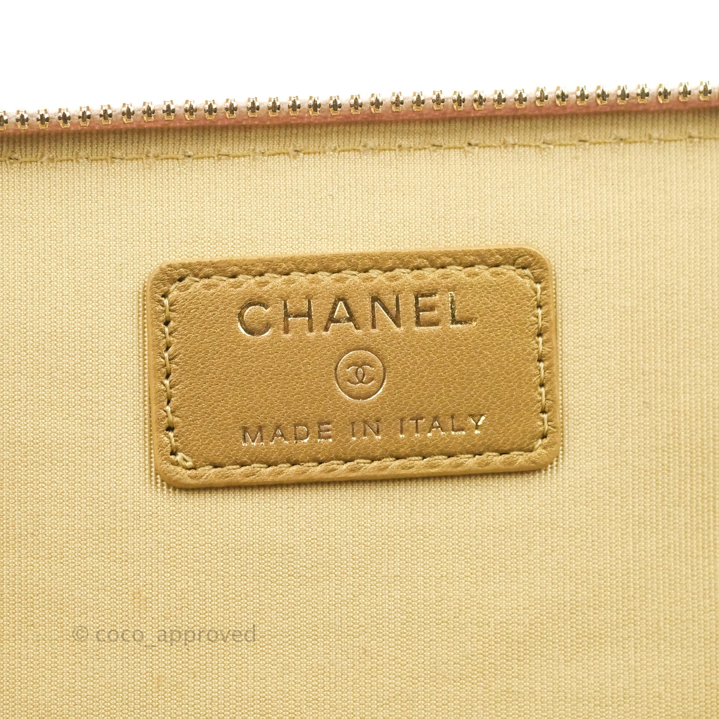 Chanel Vanity with Pearl Crush Chain Pale Lilac Pink Lambskin Aged Gold Hardware