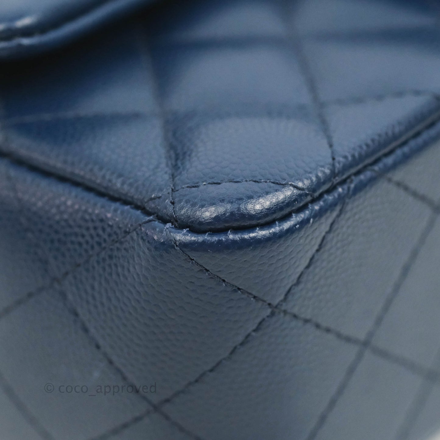 Chanel Quilted Mini Rectangular Flap Blue Caviar Silver Hardware 17B