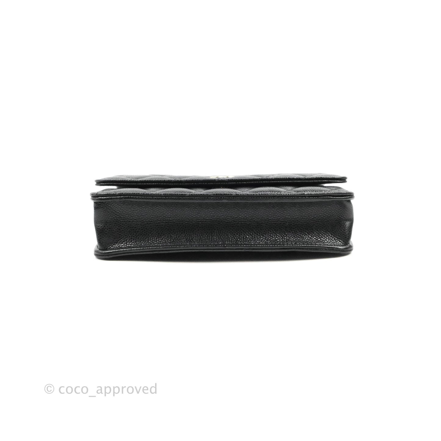 Chanel Quilted Wallet on Chain WOC CC Coco Chain Black Caviar Gold Hardware