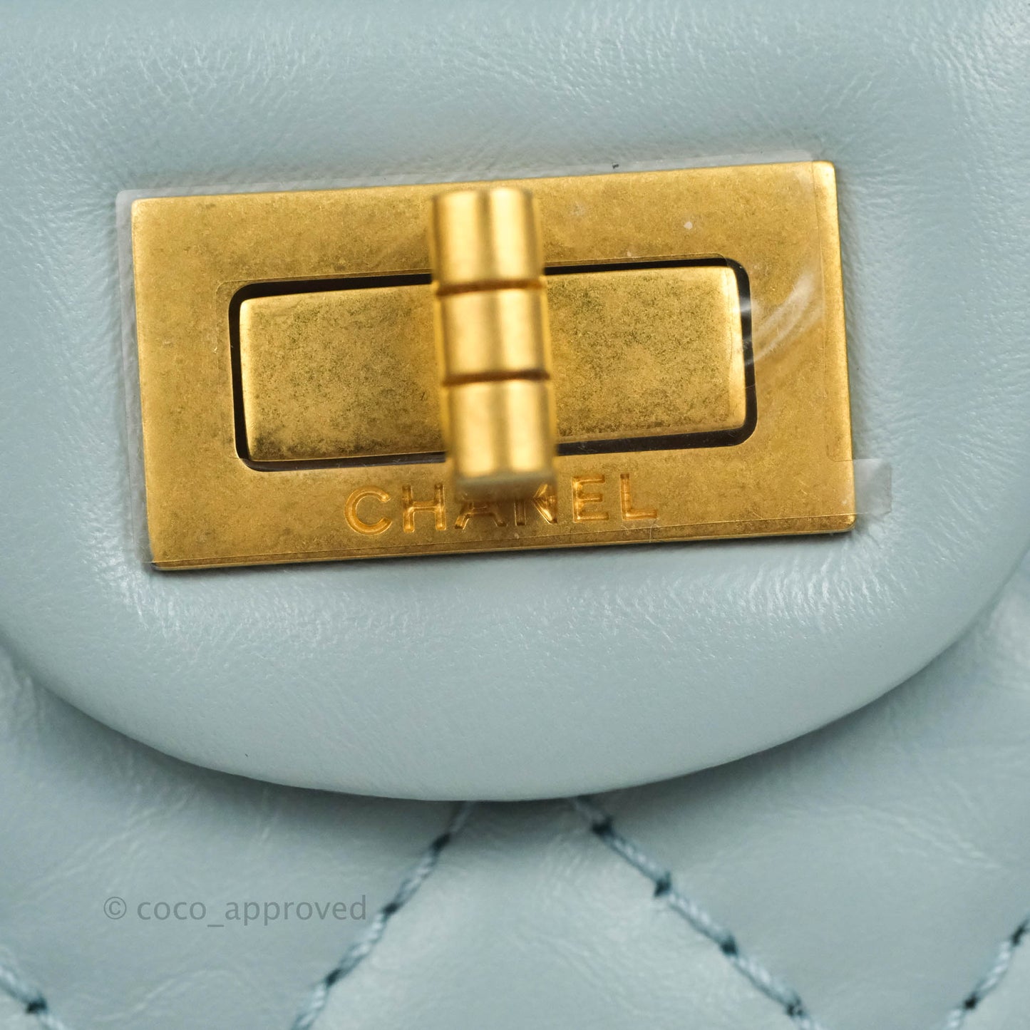 Chanel Mini Reissue 224 Light Blue Aged Calfskin Aged Gold Hardware