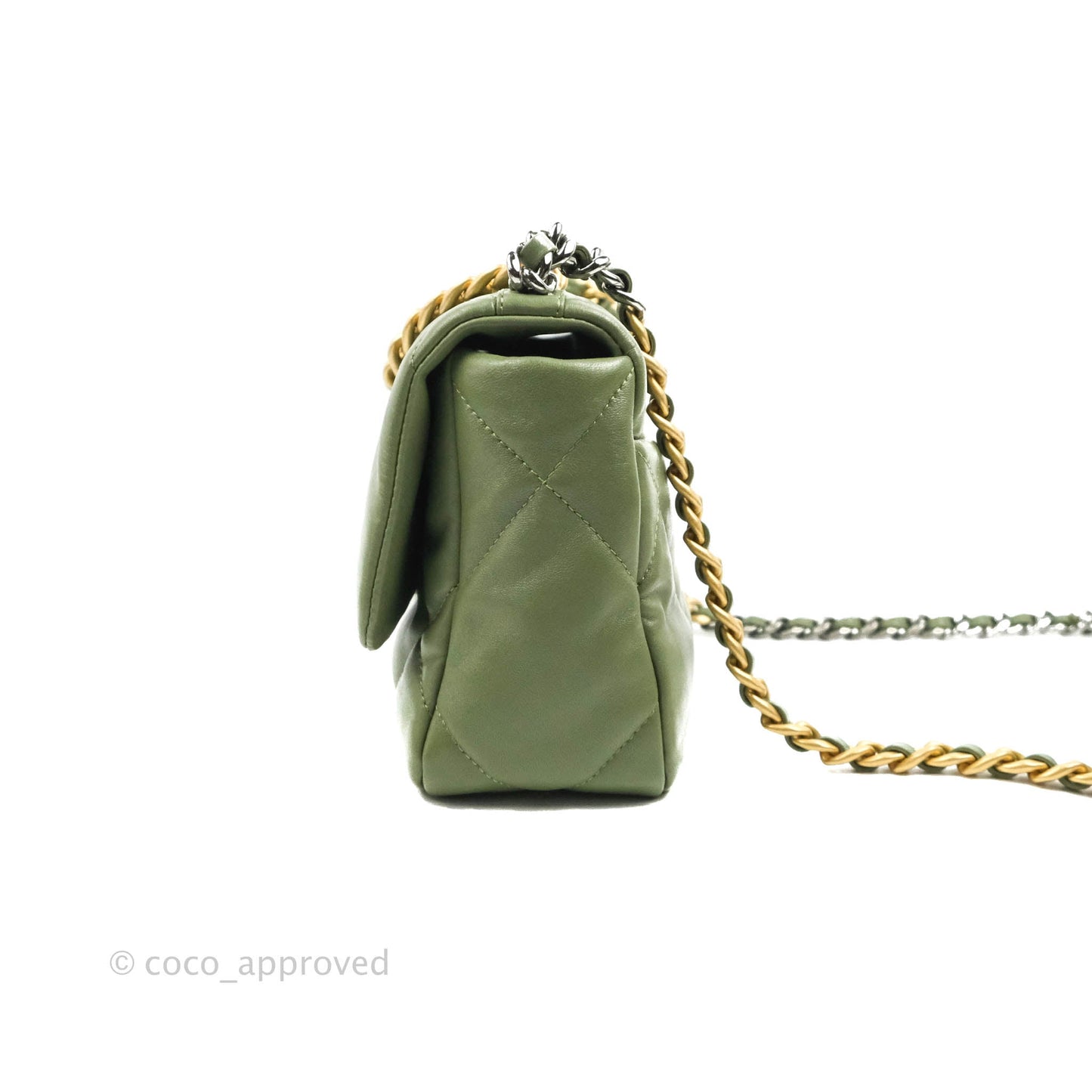Chanel 19 Small Olive Green Mixed Hardware
