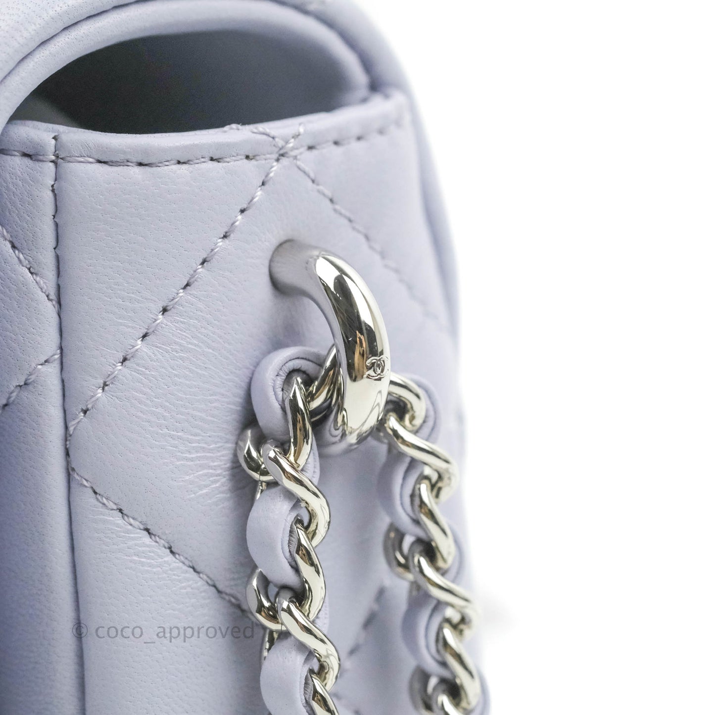 Chanel Quilted My Perfect Mini With Pearl Lilac Lambskin Silver Hardware