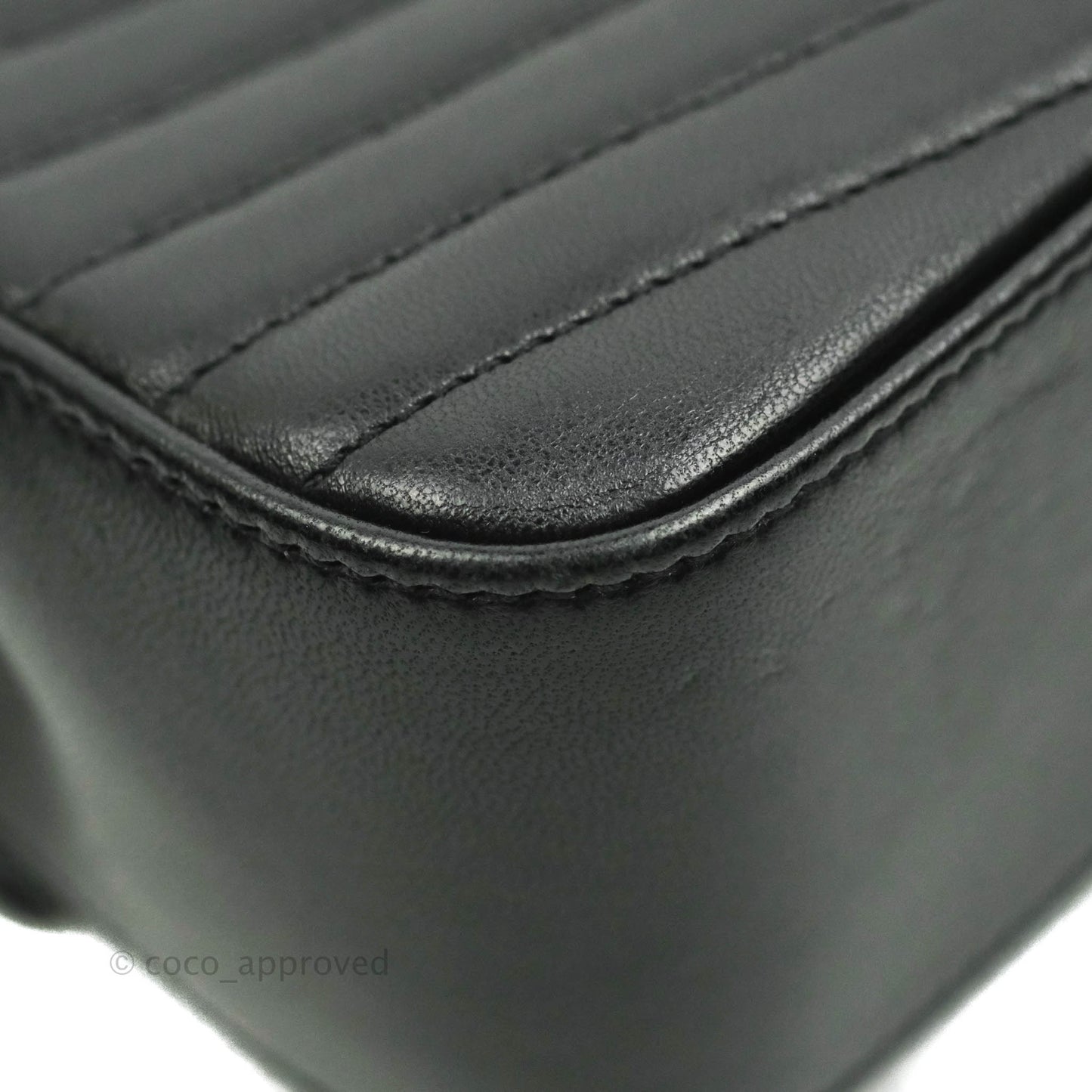Saint Laurent Small Sulpice Triple V-Flap Black Lambskin Crossbody Bag