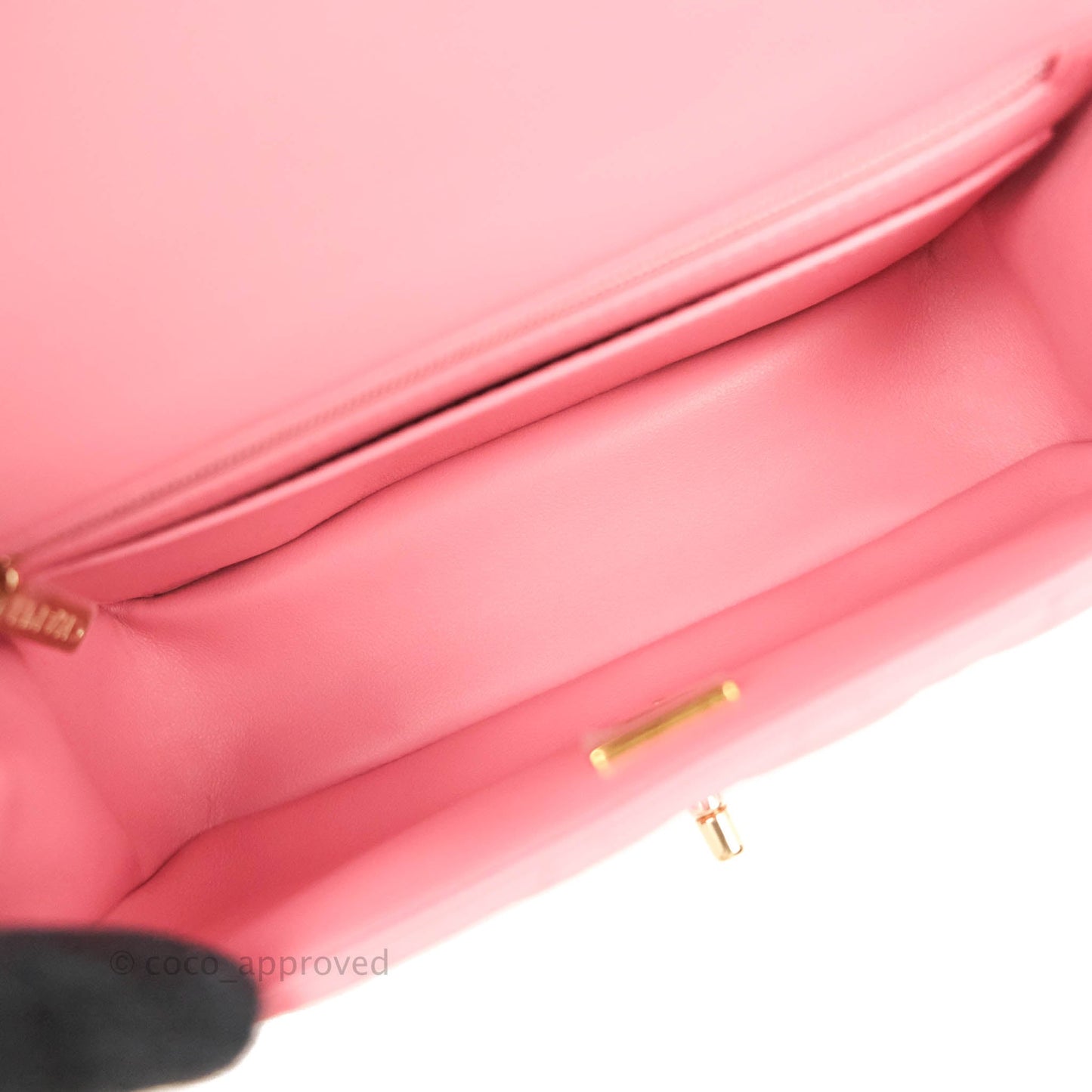 Chanel Top Handle Mini Rectangular Flap Bag Pink Lambskin Gold Hardware