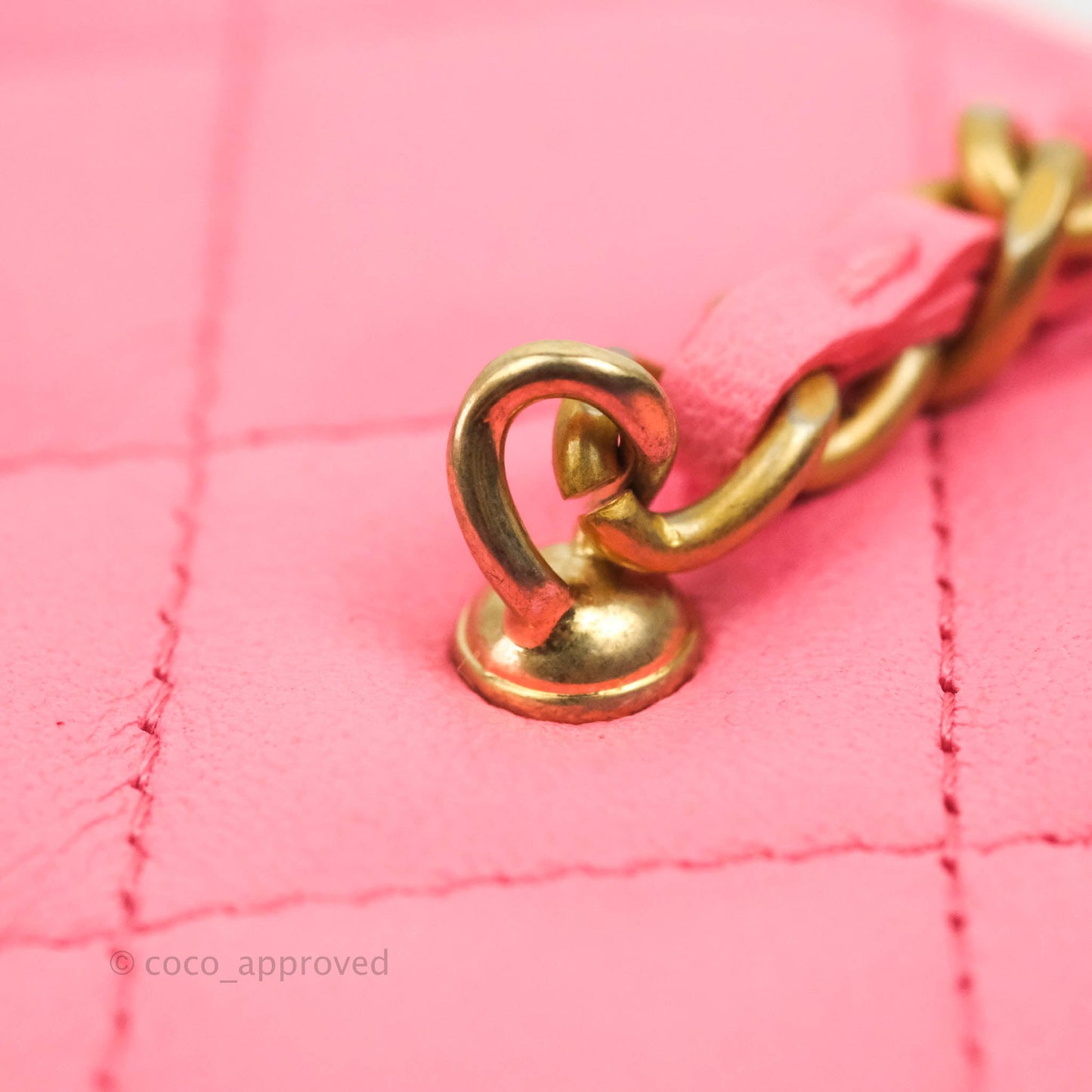 Chanel Vanity with Pearl Crush Chain Pink Lambskin Aged Gold Hardware