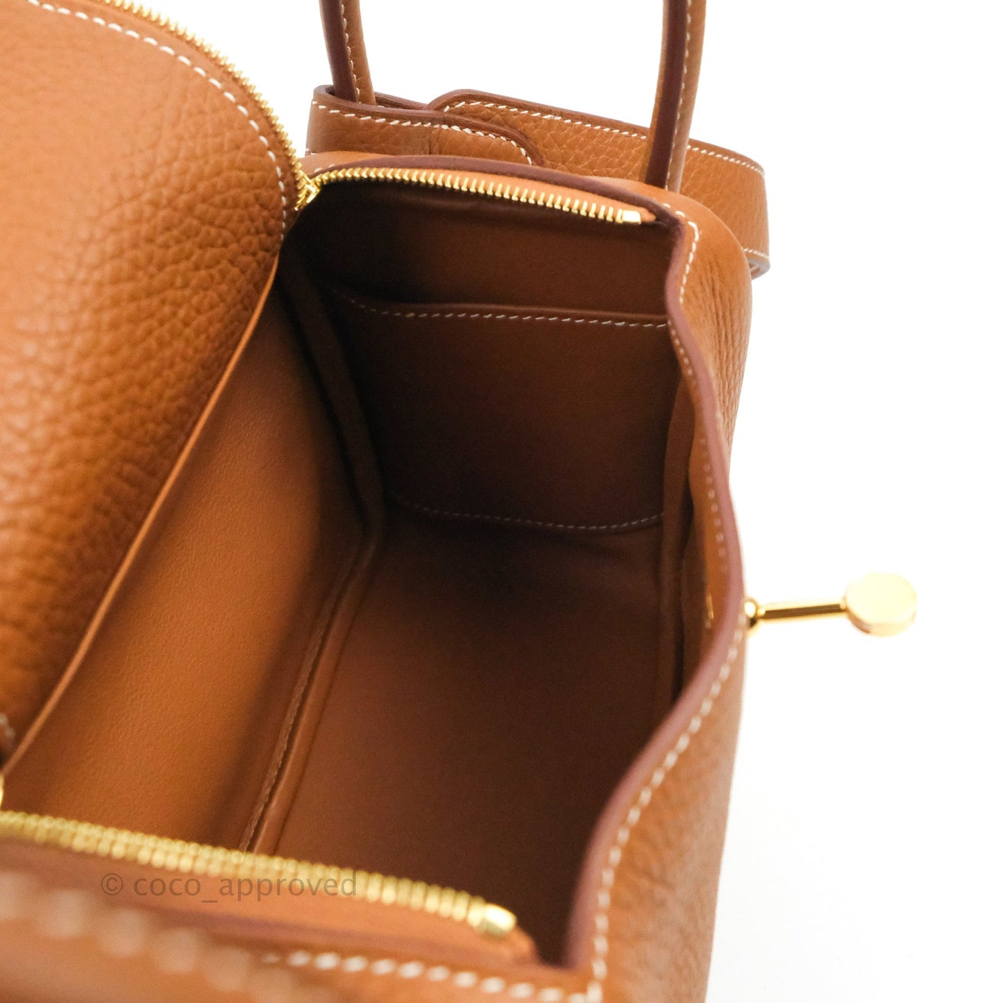 Hermès Mini Lindy 20 Gold Clemence Gold Hardware