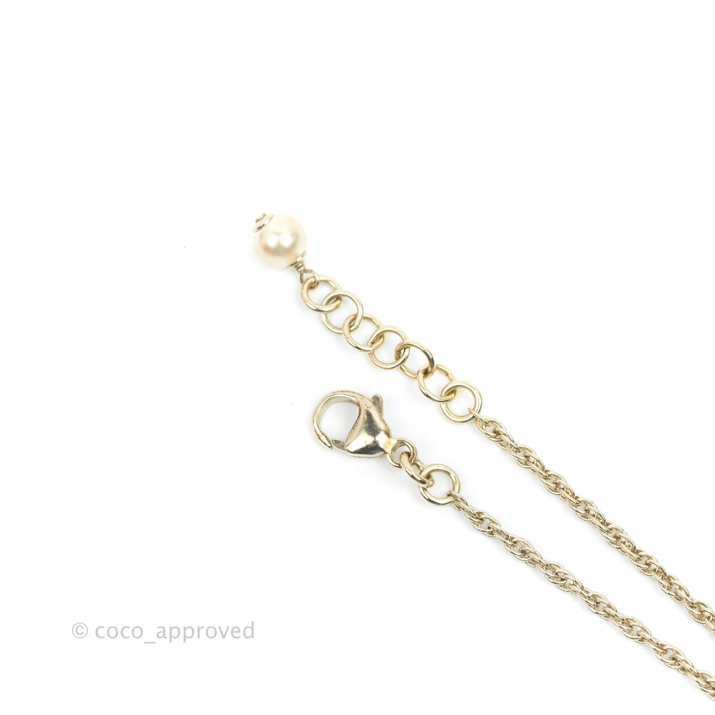 Chanel CC Crystal Pearl Bracelet Gold Tone 19C
