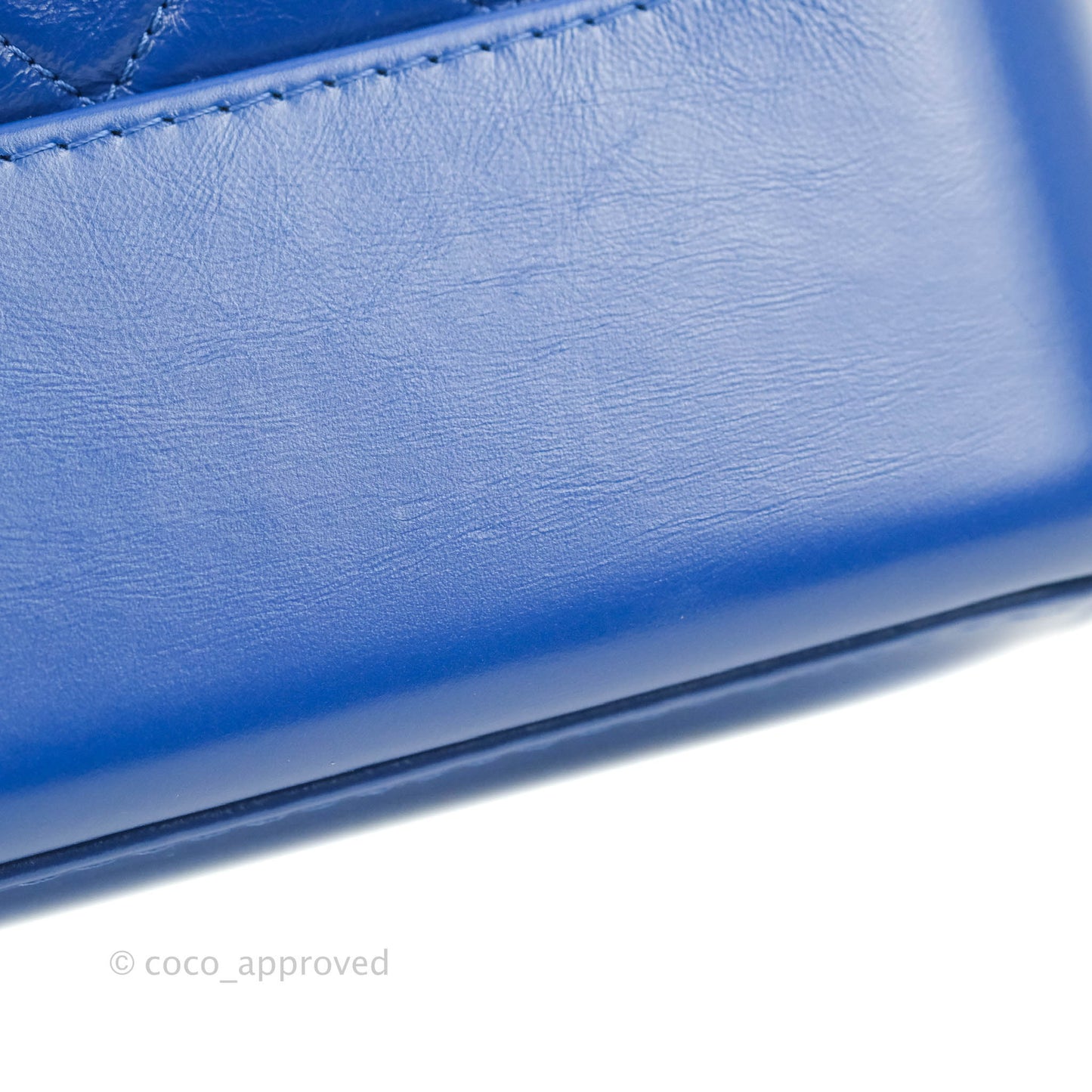 Chanel Quilted Small Gabrielle Logo Hobo Blue Aged Calfskin