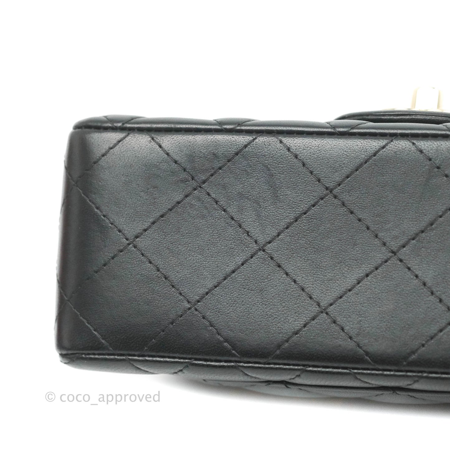 Chanel Quilted Mini Rectangular Black Lambskin Gold Hardware