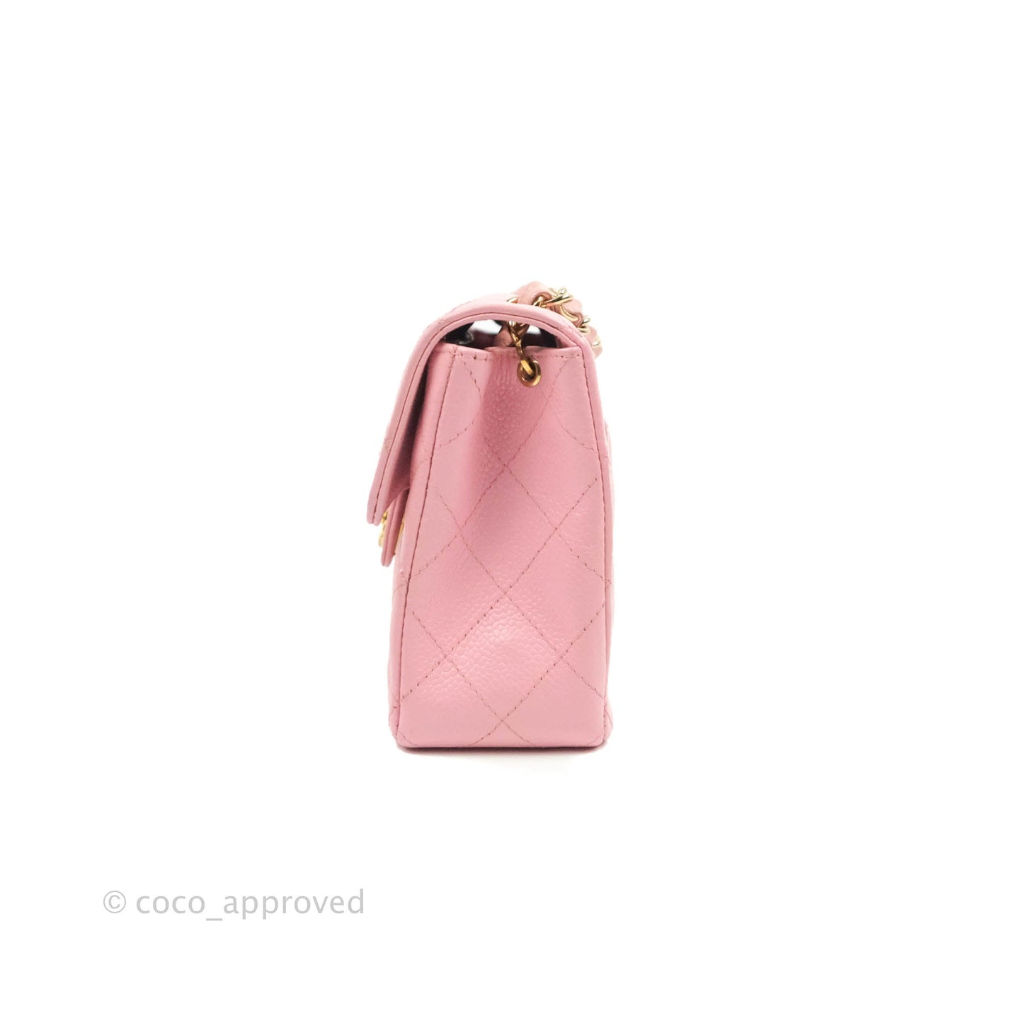 Chanel Quilted Vintage Mini Square Flap Pink Caviar Pink Hardware