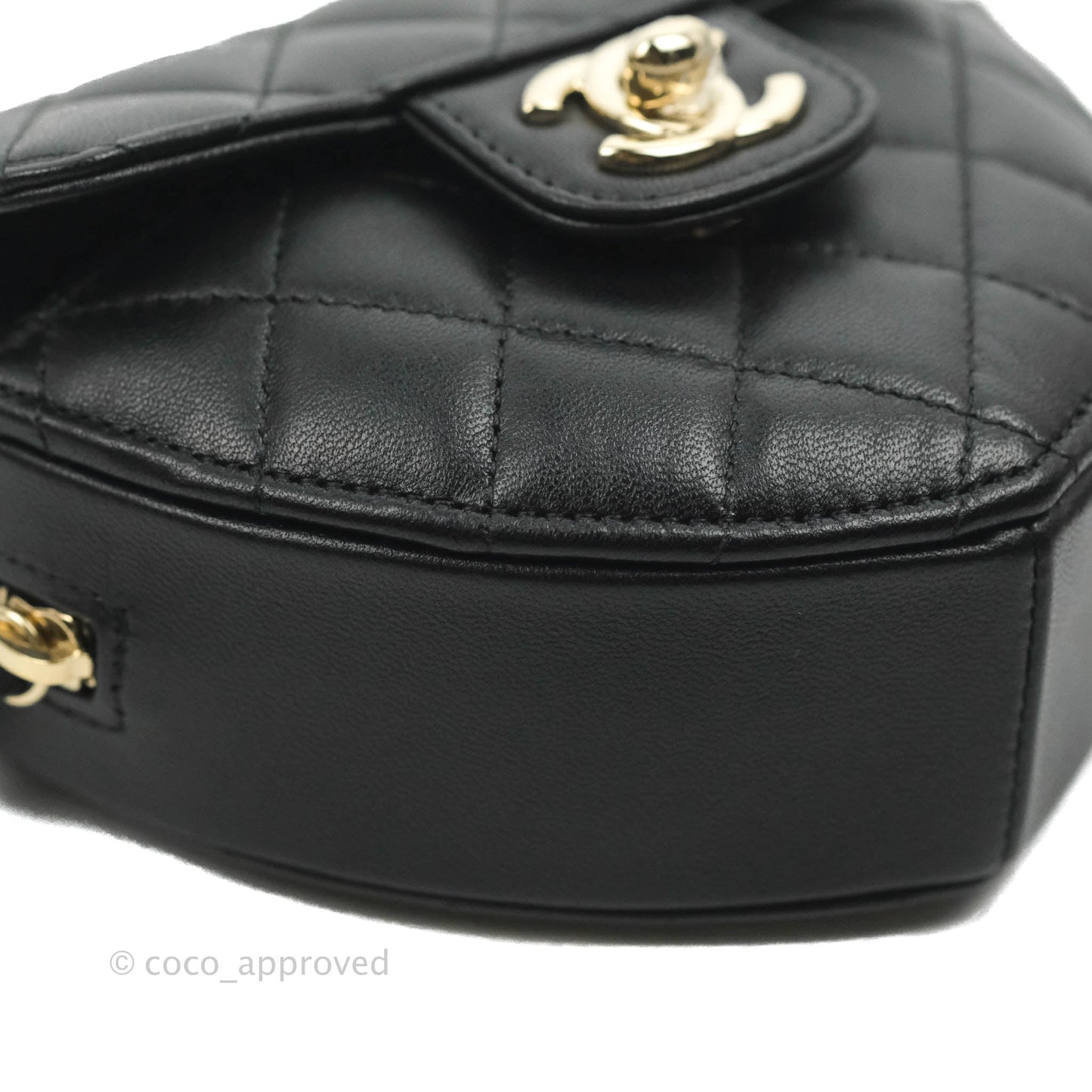Chanel Small Heart Bag Black Lambskin Gold Hardware 22S