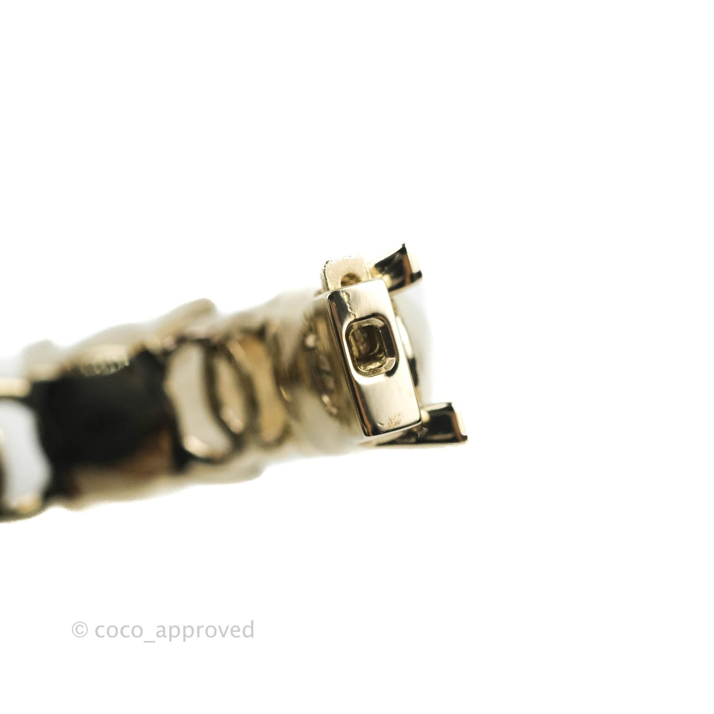 Chanel CC Crystal Pearl Bracelet Gold Tone 21A