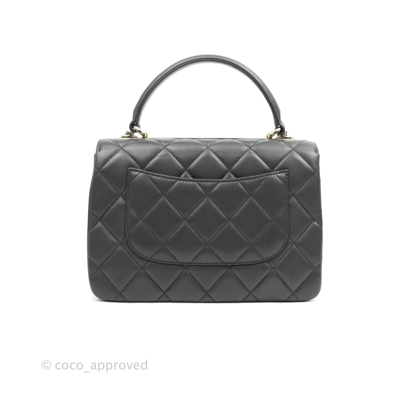 Chanel Small Quilted Trendy CC Dark Grey Lambskin Gold Hardware