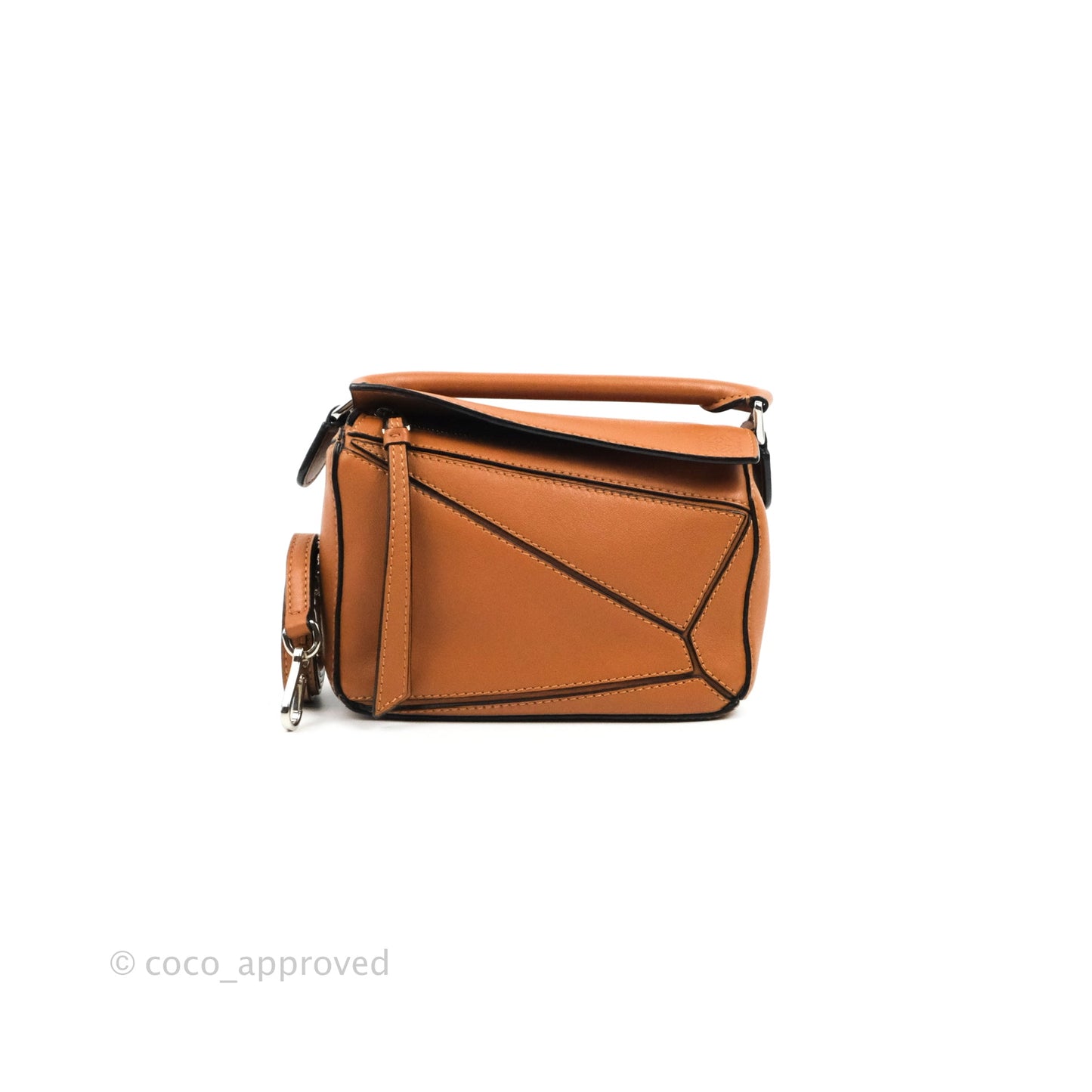 Loewe Mini Puzzle Bag Tan Calfskin Palladium Hardware
