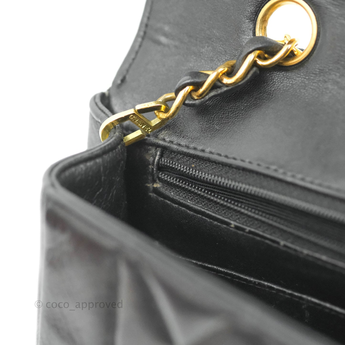 Chanel Black Quilted Lambskin Small Vintage Classic Diana Flap Bag