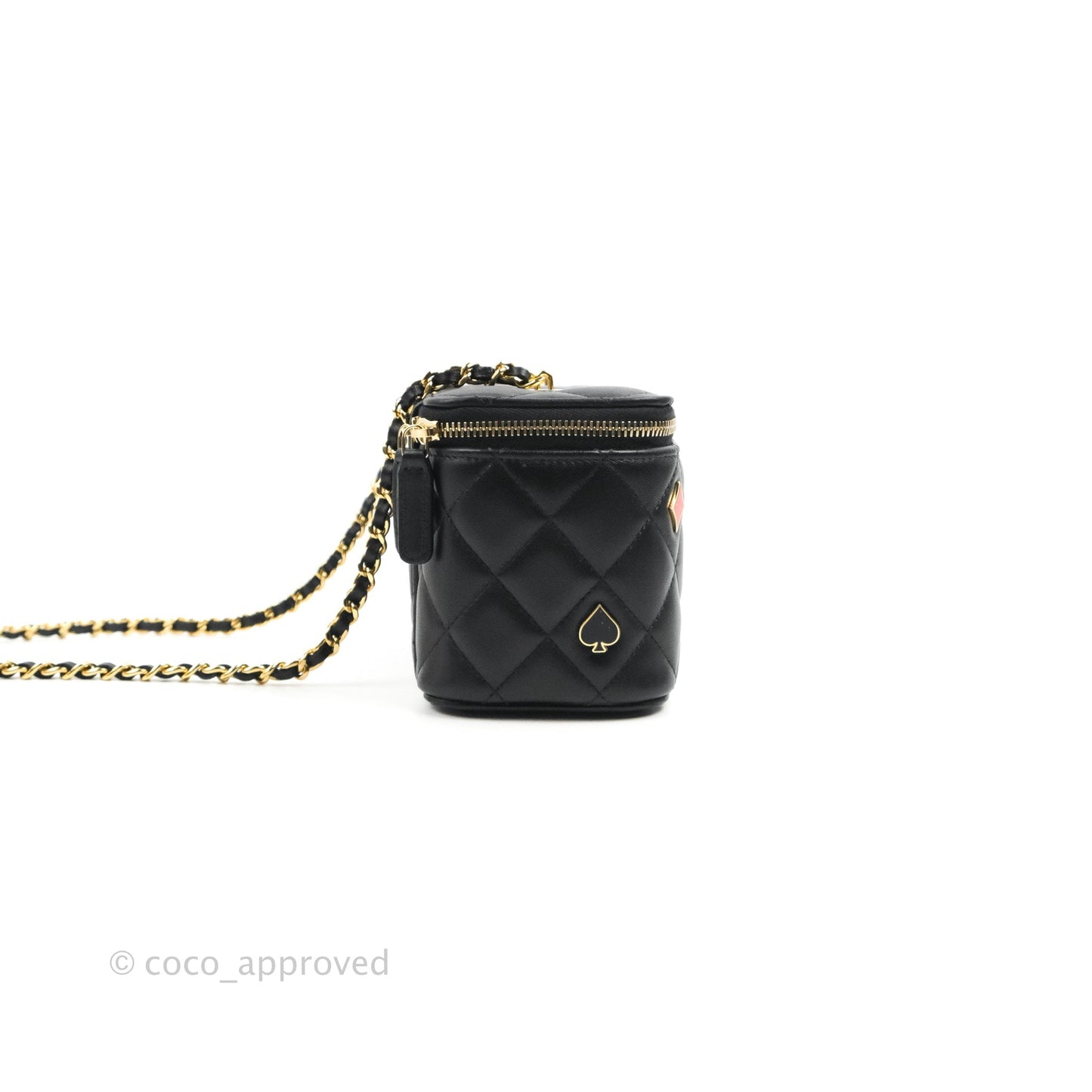 Chanel Vanity with Chain Black Lambskin Gold Hardware 23C