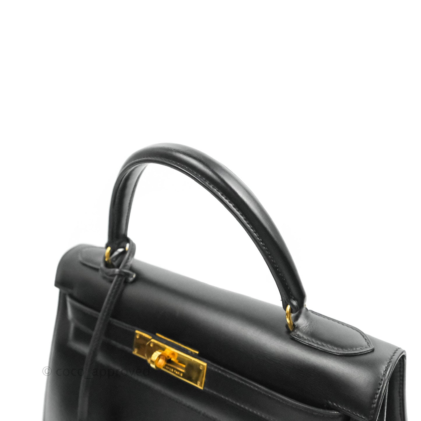 Hermès Kelly 28 Vintage Sellier Black Box Leather Gold Hardware