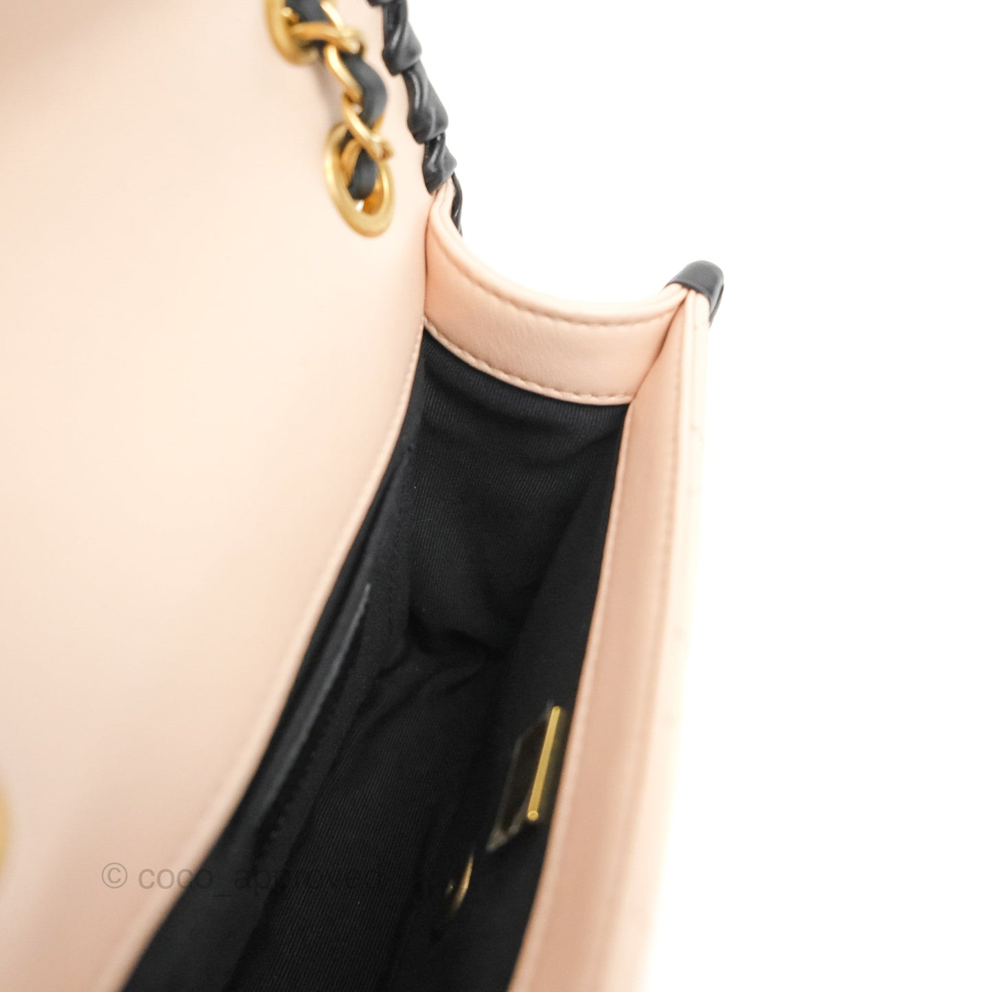 Chanel Mini My Own Frame Flap Braided Beige Pink Calfskin 22S