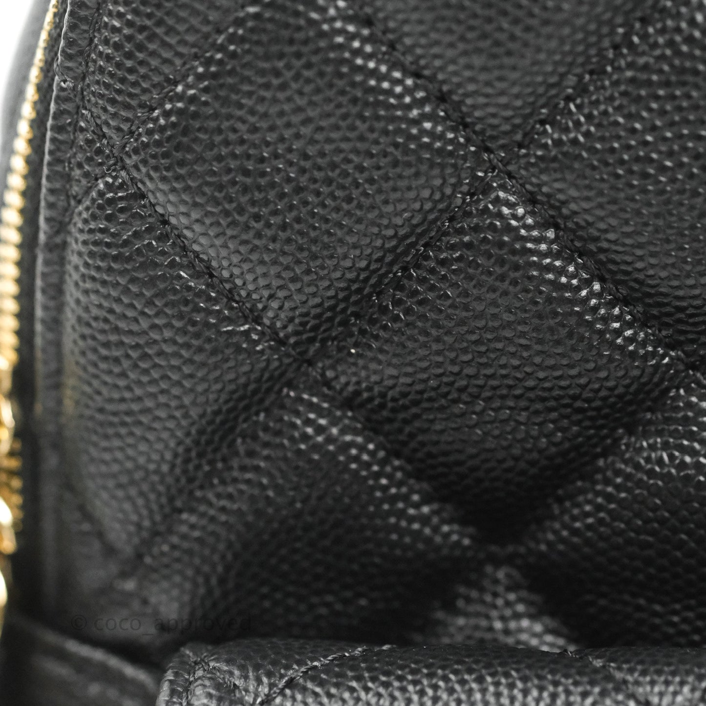 Chanel Quilted Large CC Day Backpack Black Caviar Gold Hardware