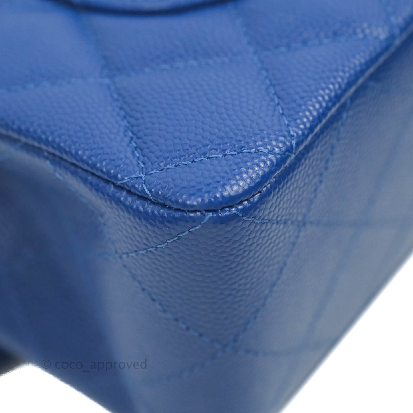 Chanel Small Classic Quilted Flap Blue Caviar Silver Hardware