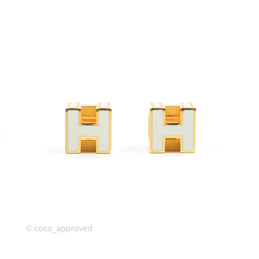 Hermes Cage D'H Earrings White Gold Hardware