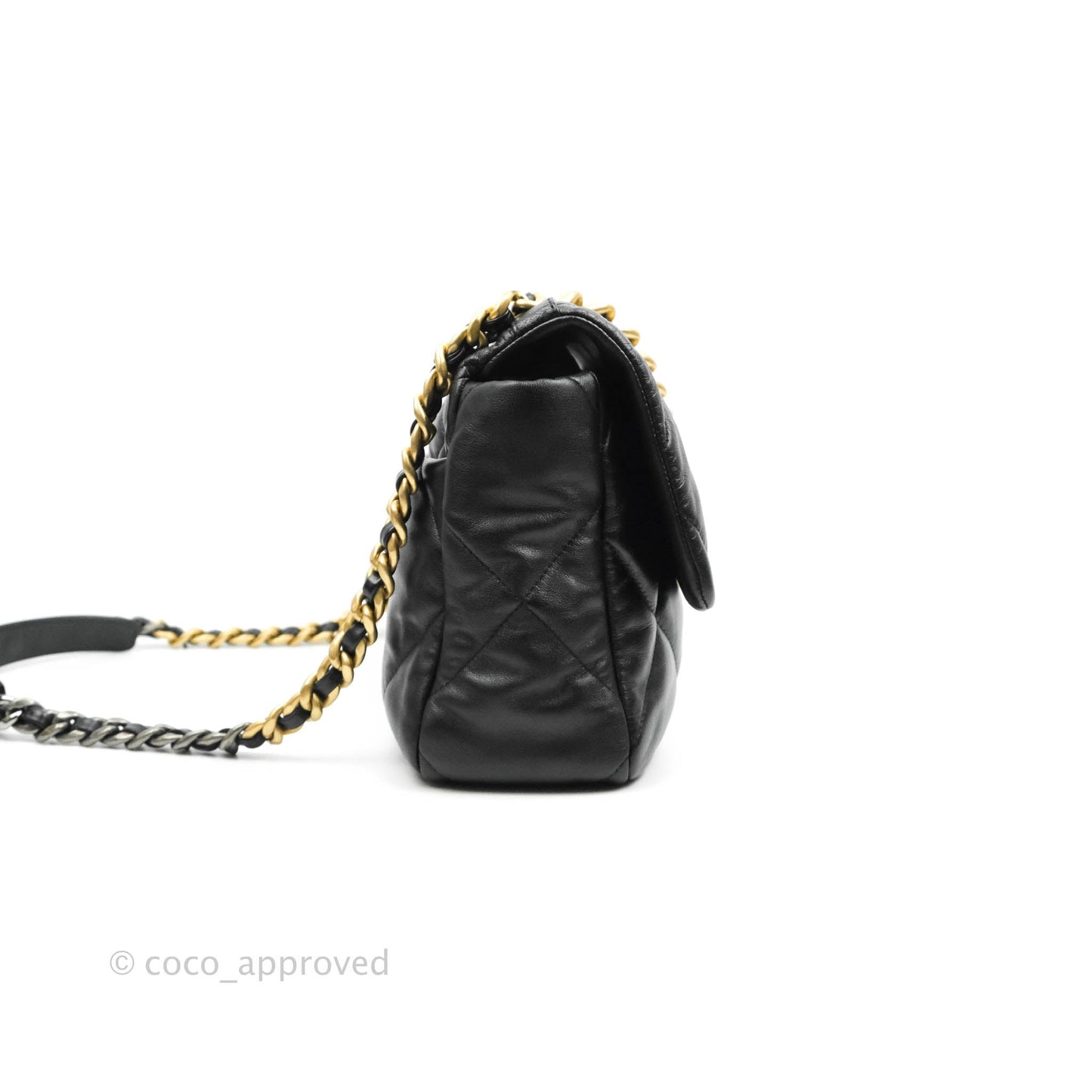 Chanel 19 Medium Black Goatskin Mixed Hardware