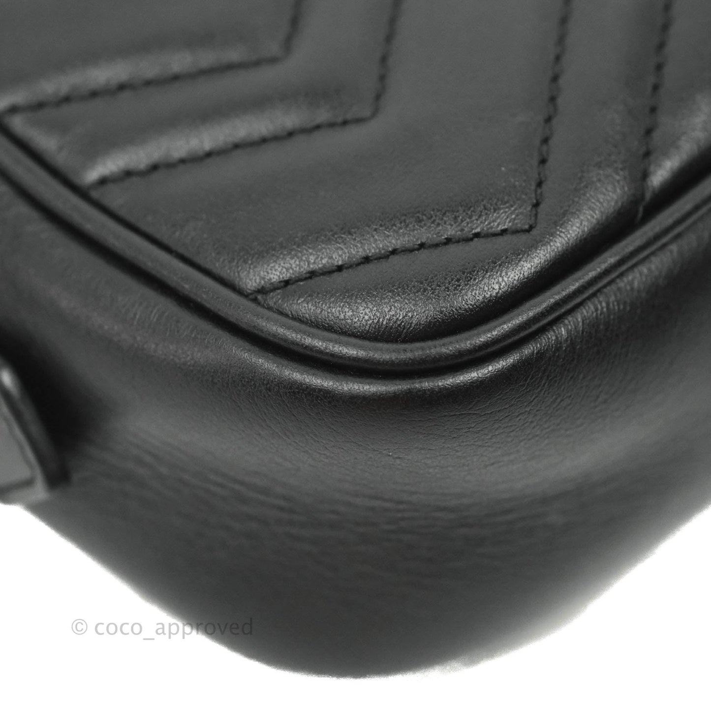 Gucci Mini Matelasse GG Marmont Camera Bag Black Calfskin Gold Hardware