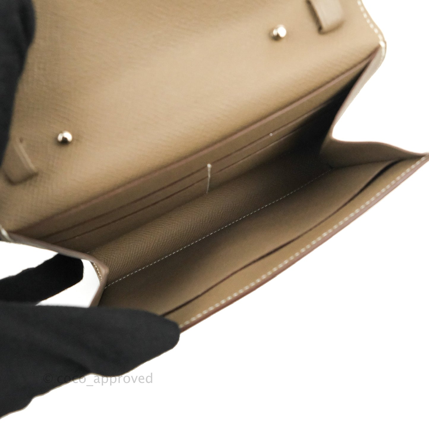 Hermes Epsom Clic 16 Wallet Etoupe 18 Palladium Hardware