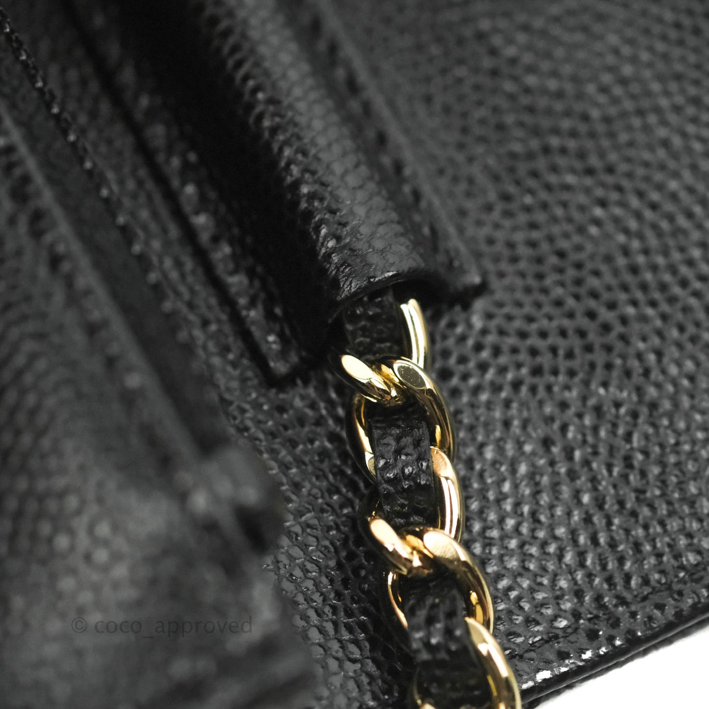 Chanel Quilted WOC Black Caviar Gold Hardware With Charms