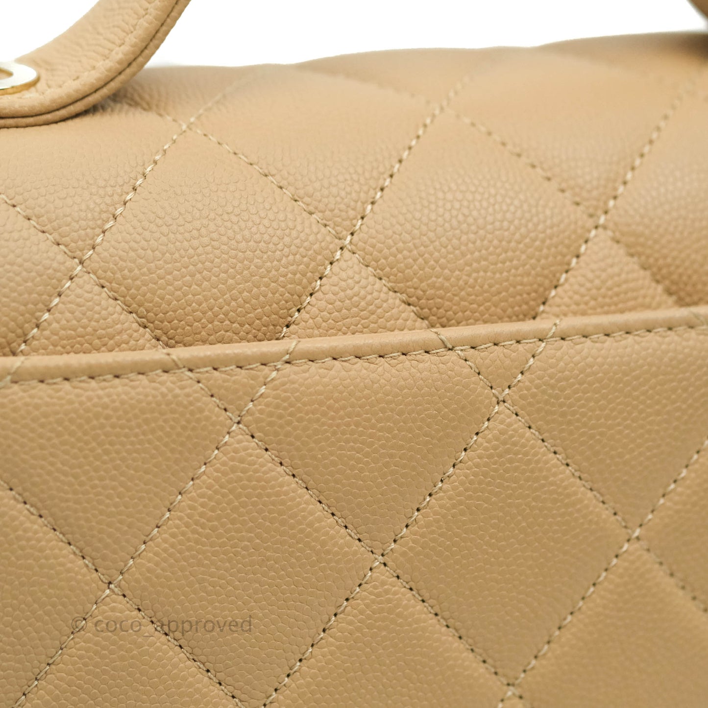 Chanel Quilted Small Business Affinity Flap Dark Beige Caviar Light Gold Hardware