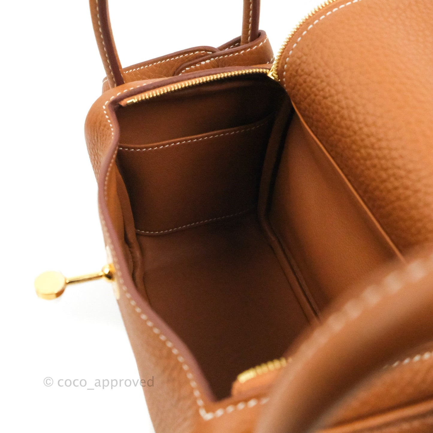 Hermès Mini Lindy 20 Gold Clemence Gold Hardware