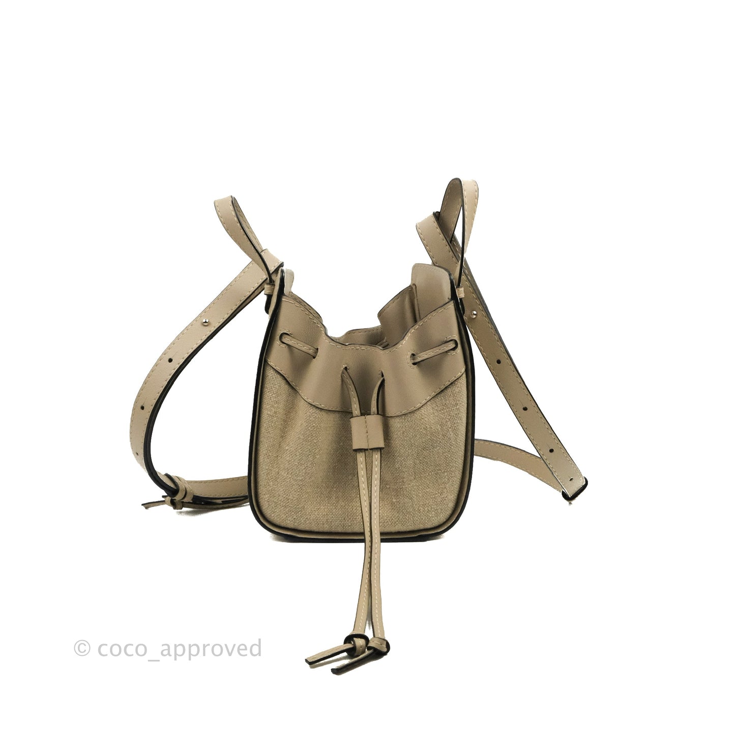 Loewe Mini Hammock Drawstring Taupe Calfskin