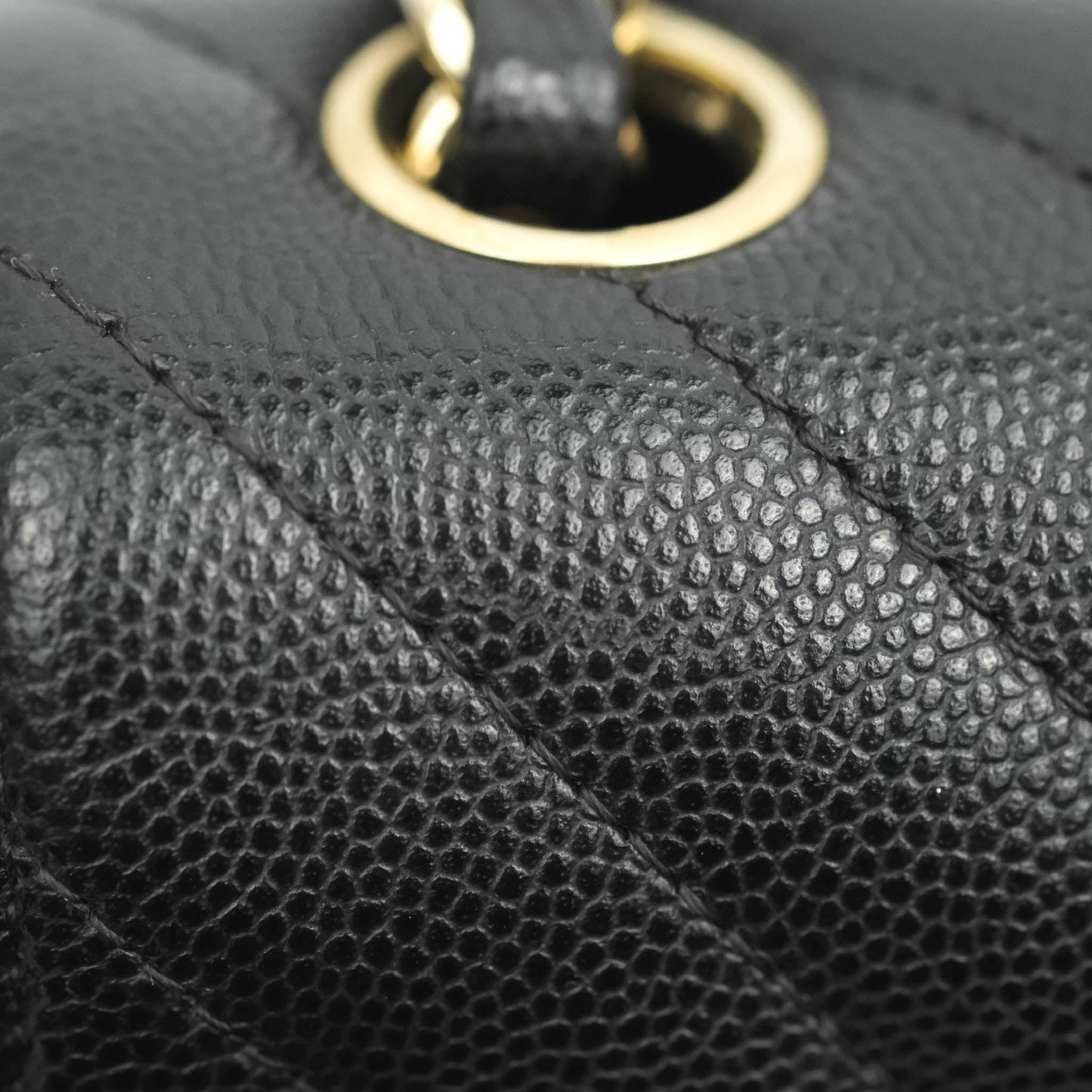 Chanel Chevron Mini Rectangular Flap Black Caviar Gold Hardware