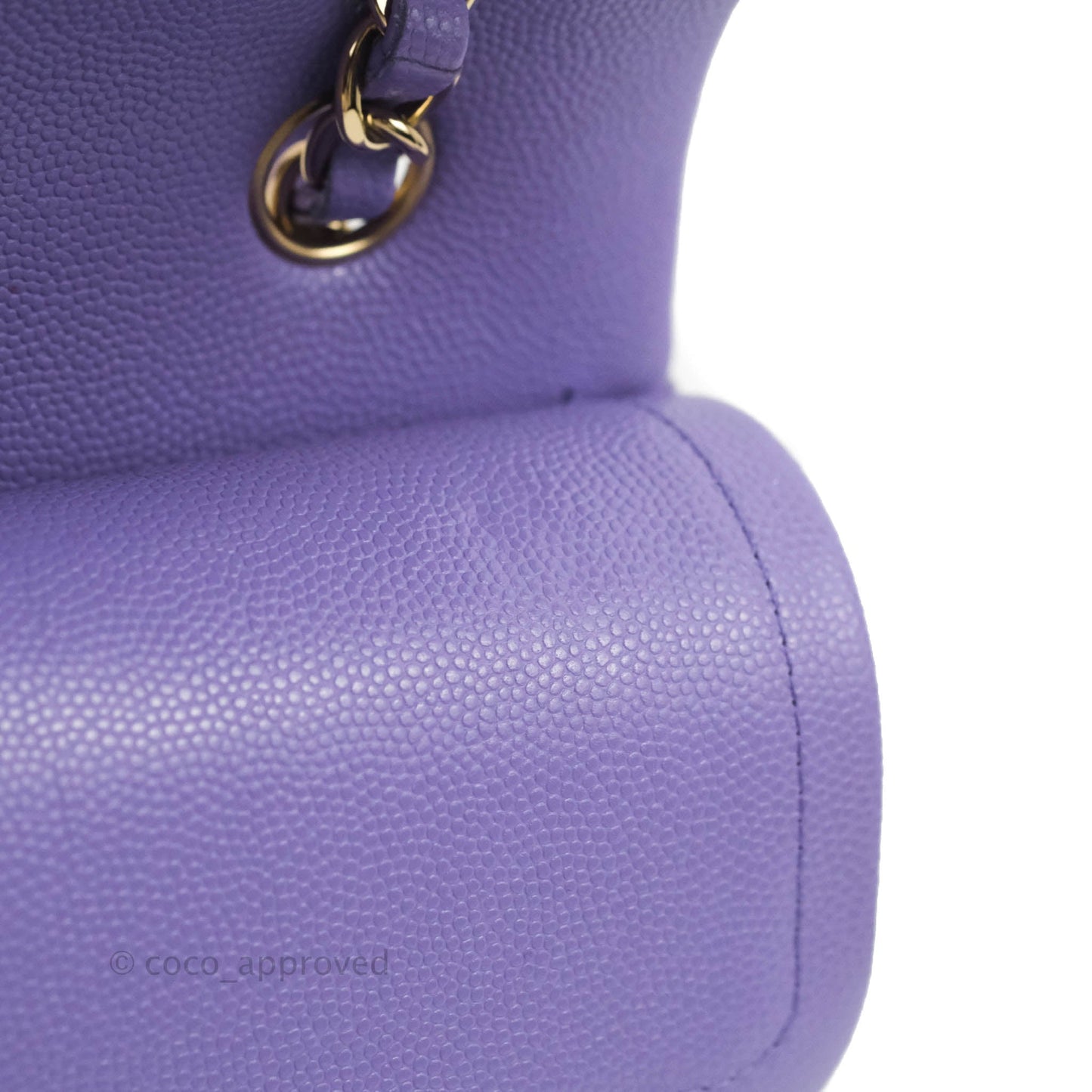 Chanel Small Classic Quilted Flap Purple Caviar Gold Hardware 20S
