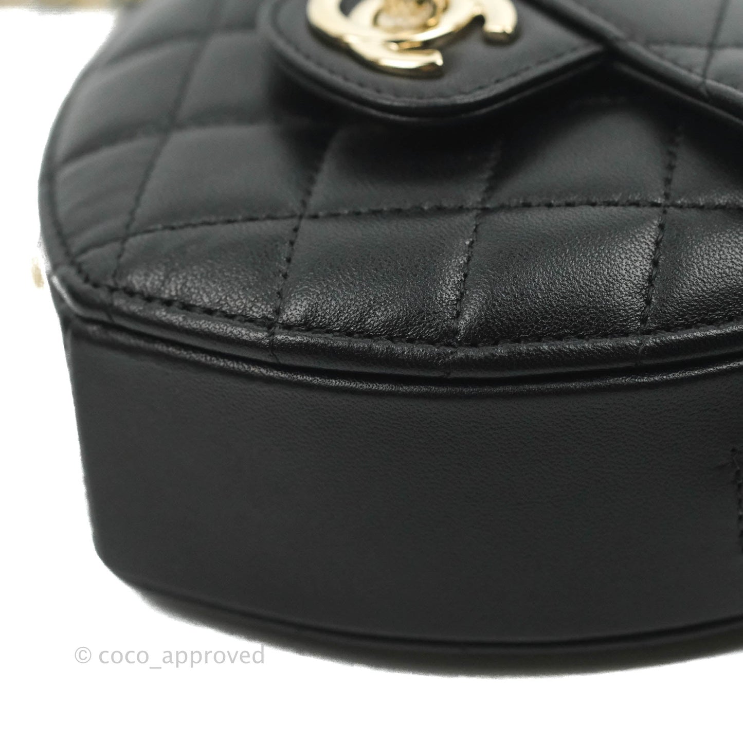 Chanel Small Heart Bag Black Lambskin Gold Hardware 22S