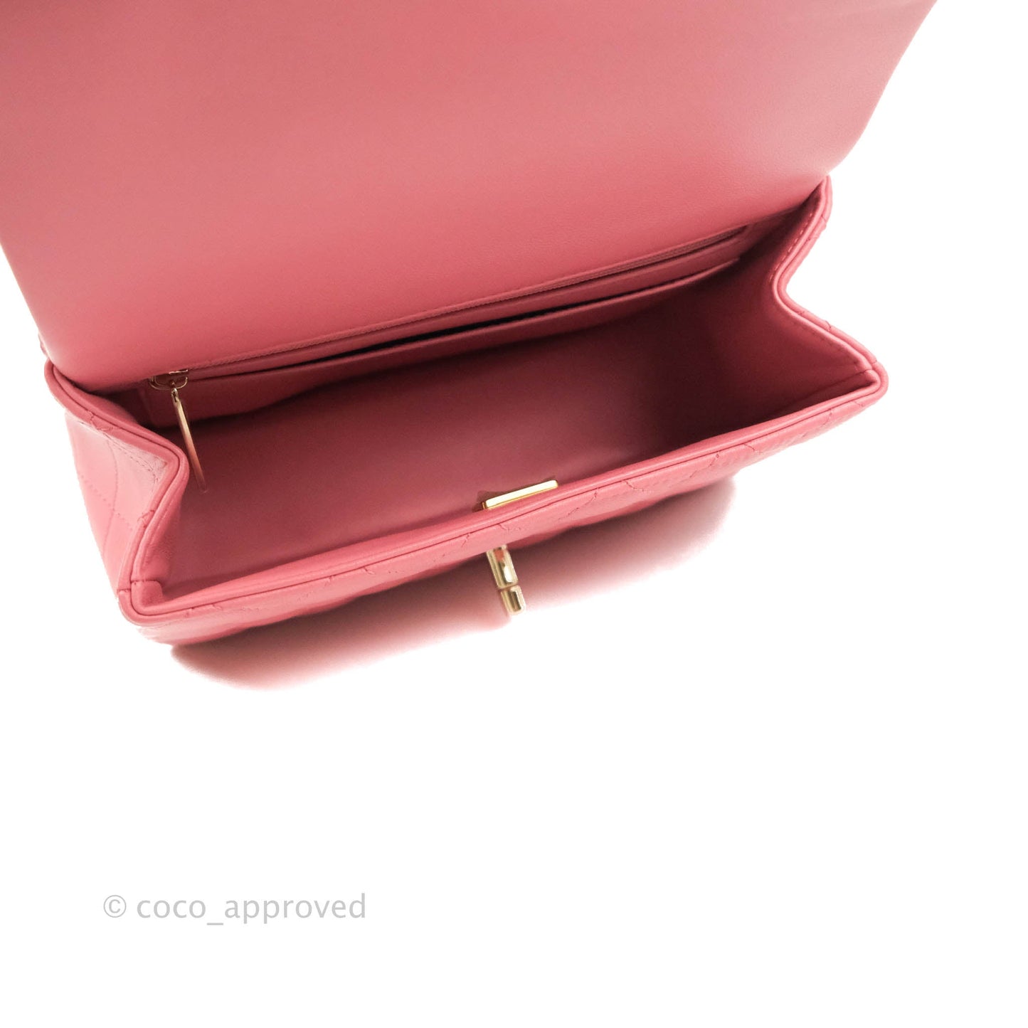 Chanel Top Handle Mini Rectangular Flap Bag Pink Lambskin Gold Hardware