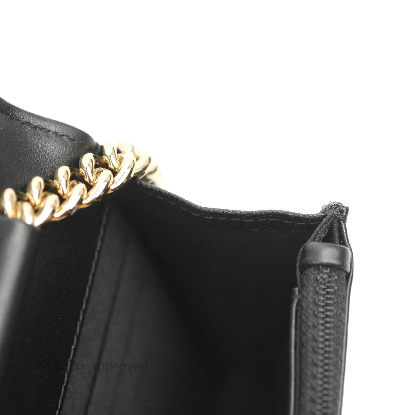 Chanel Chevron Boy Wallet On Chain Black Caviar Gold Hardware