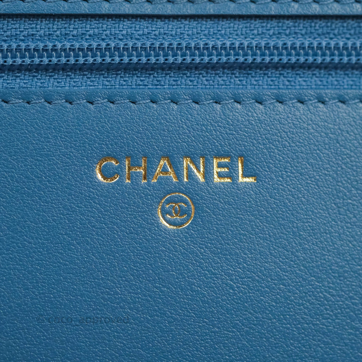 Chanel Quilted Pearl Crush Wallet on Chain WOC Denim Aged Gold Hardware