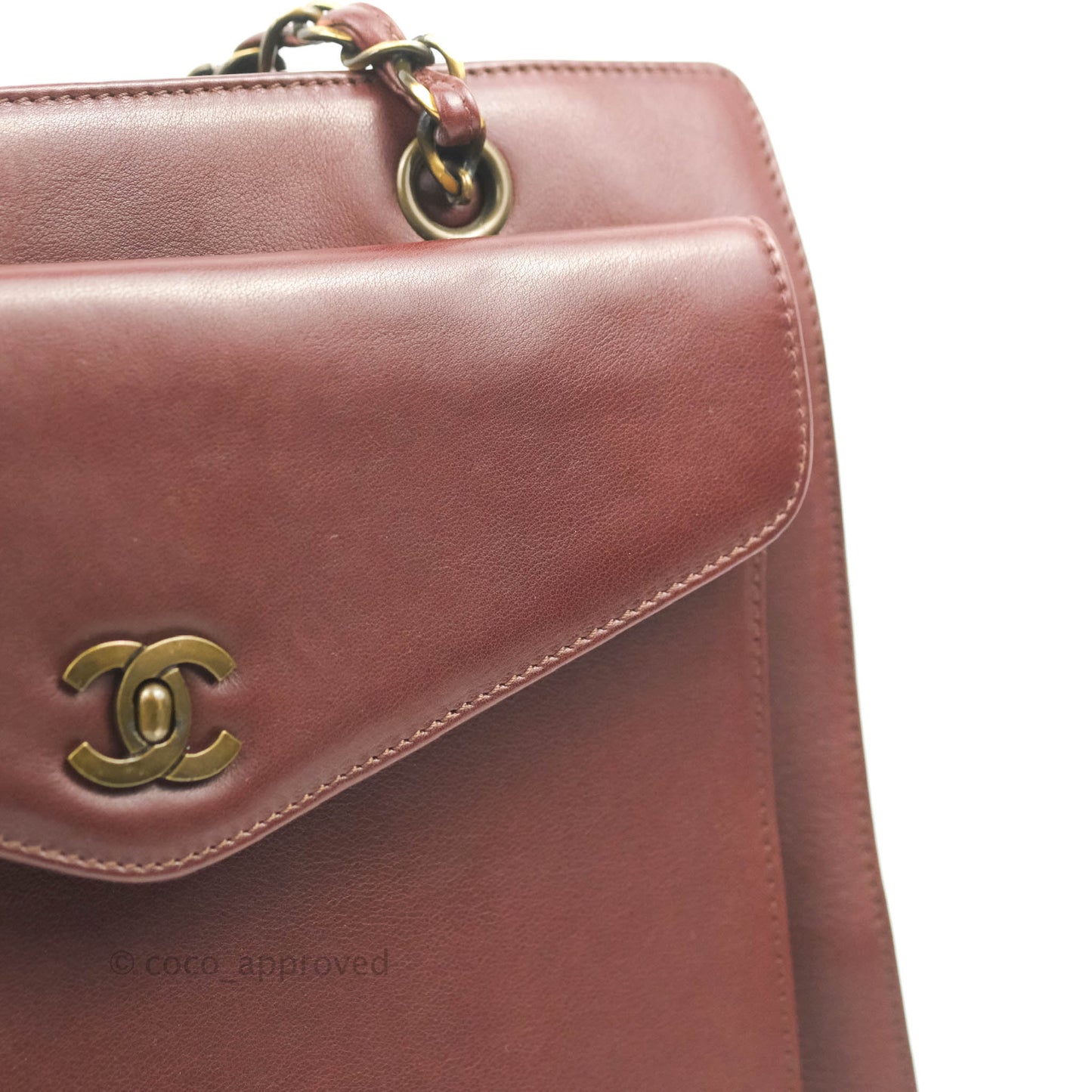 Chanel Vintage Burgundy Calfskin Tote Bag