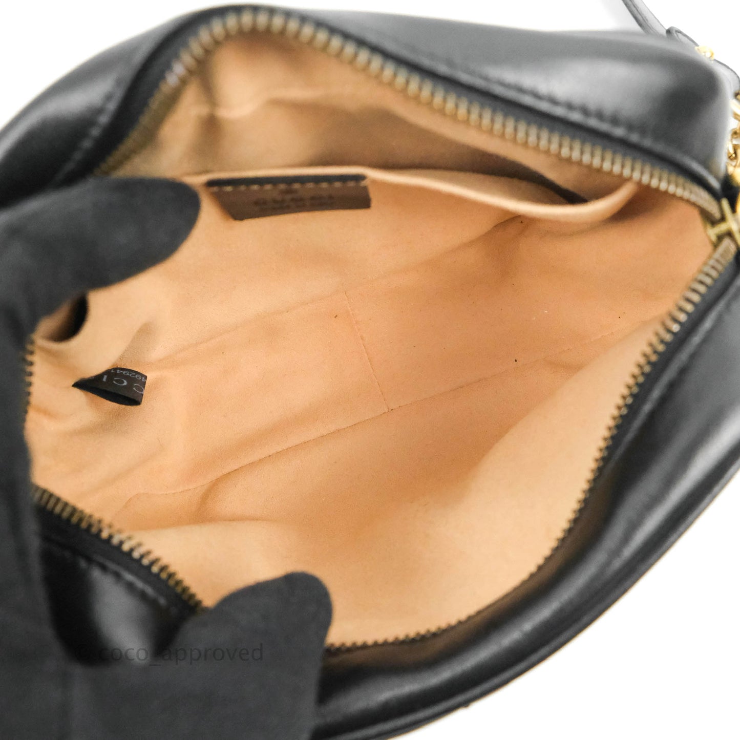 Gucci Mini Matelasse GG Marmont Camera Bag Black Calfskin Gold Hardware