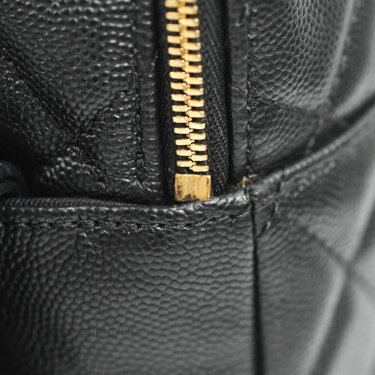 Chanel Quilted Large CC Day Backpack Black Caviar Gold Hardware