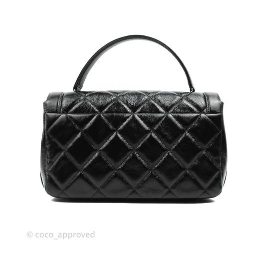 Chanel CC Flap Bag Quilted Shiny Aged Calfskin Gold Hardware