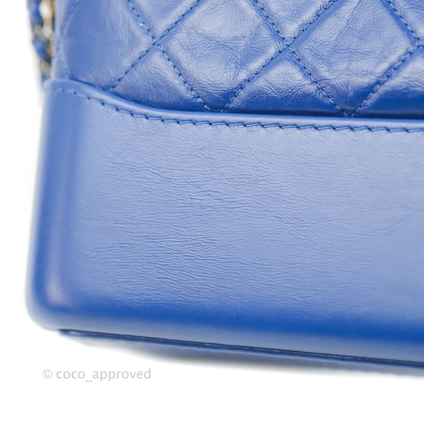 Chanel Quilted Small Gabrielle Logo Hobo Blue Aged Calfskin