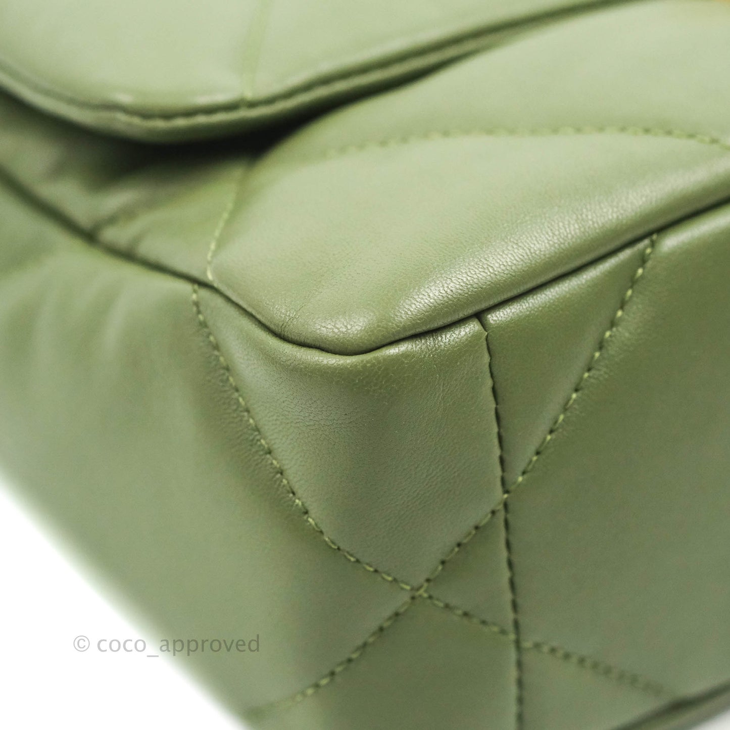 Chanel 19 Small Olive Green Mixed Hardware