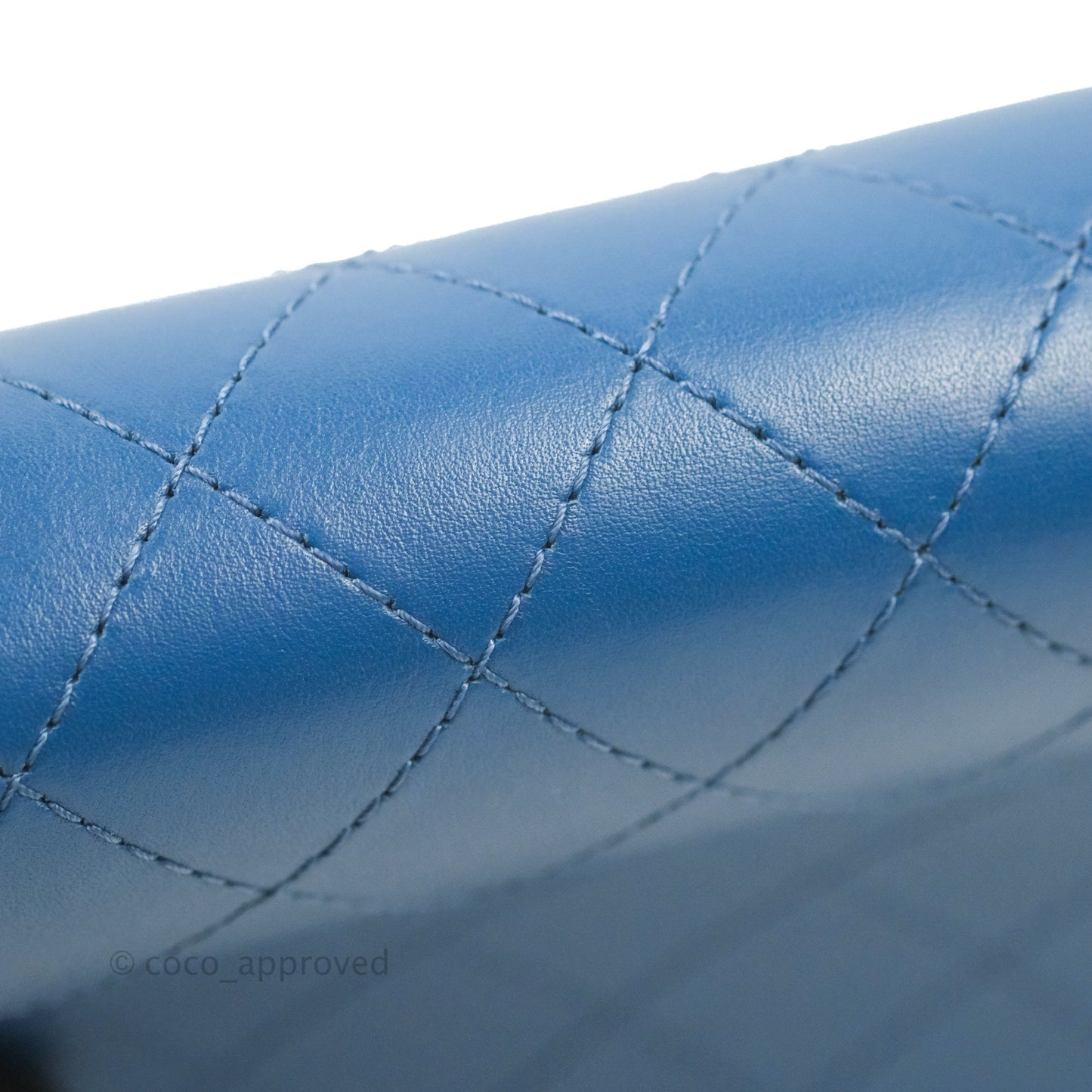 Chanel Blue Quilted Leather Small Frame In Flap Bag