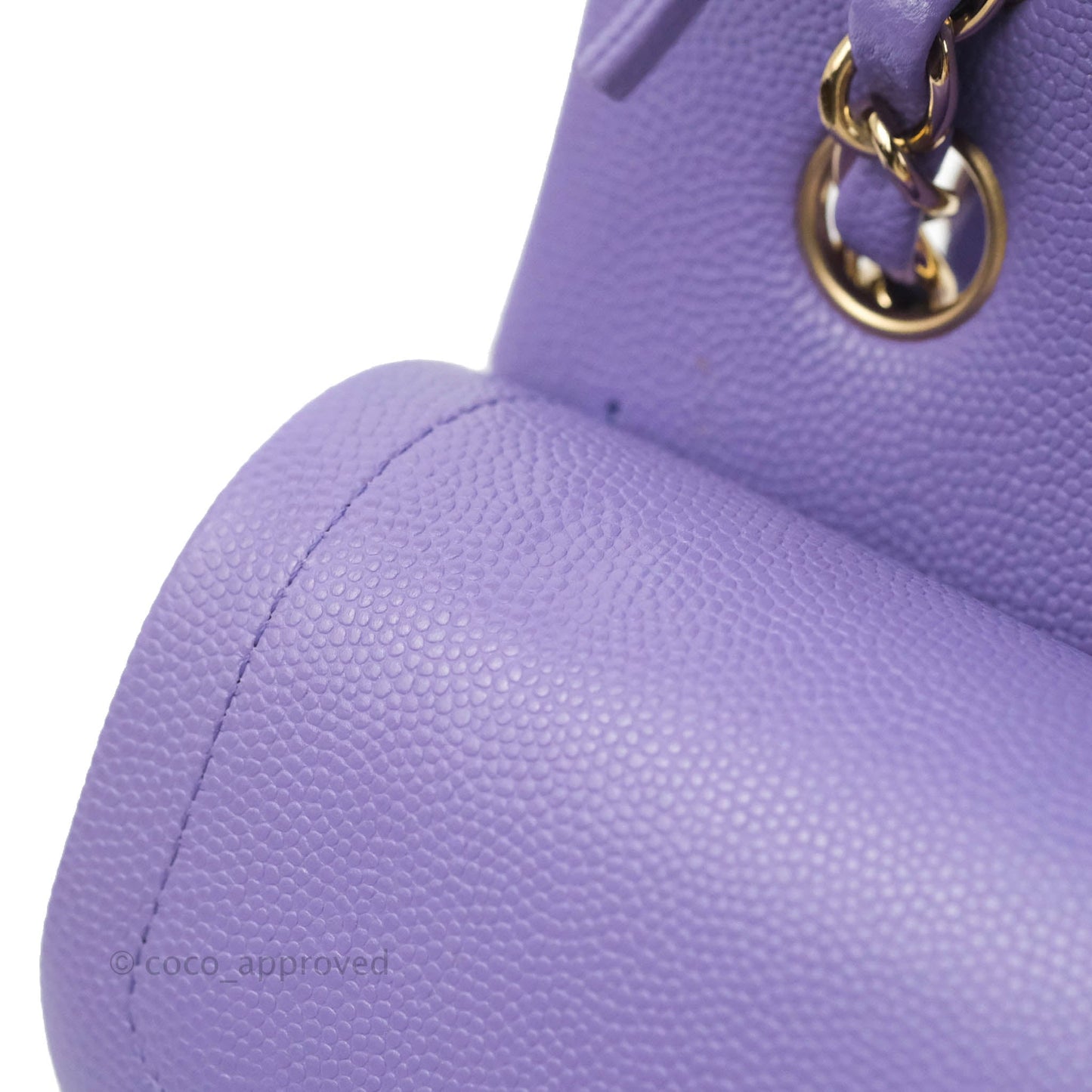 Chanel Small Classic Quilted Flap Purple Caviar Gold Hardware 20S