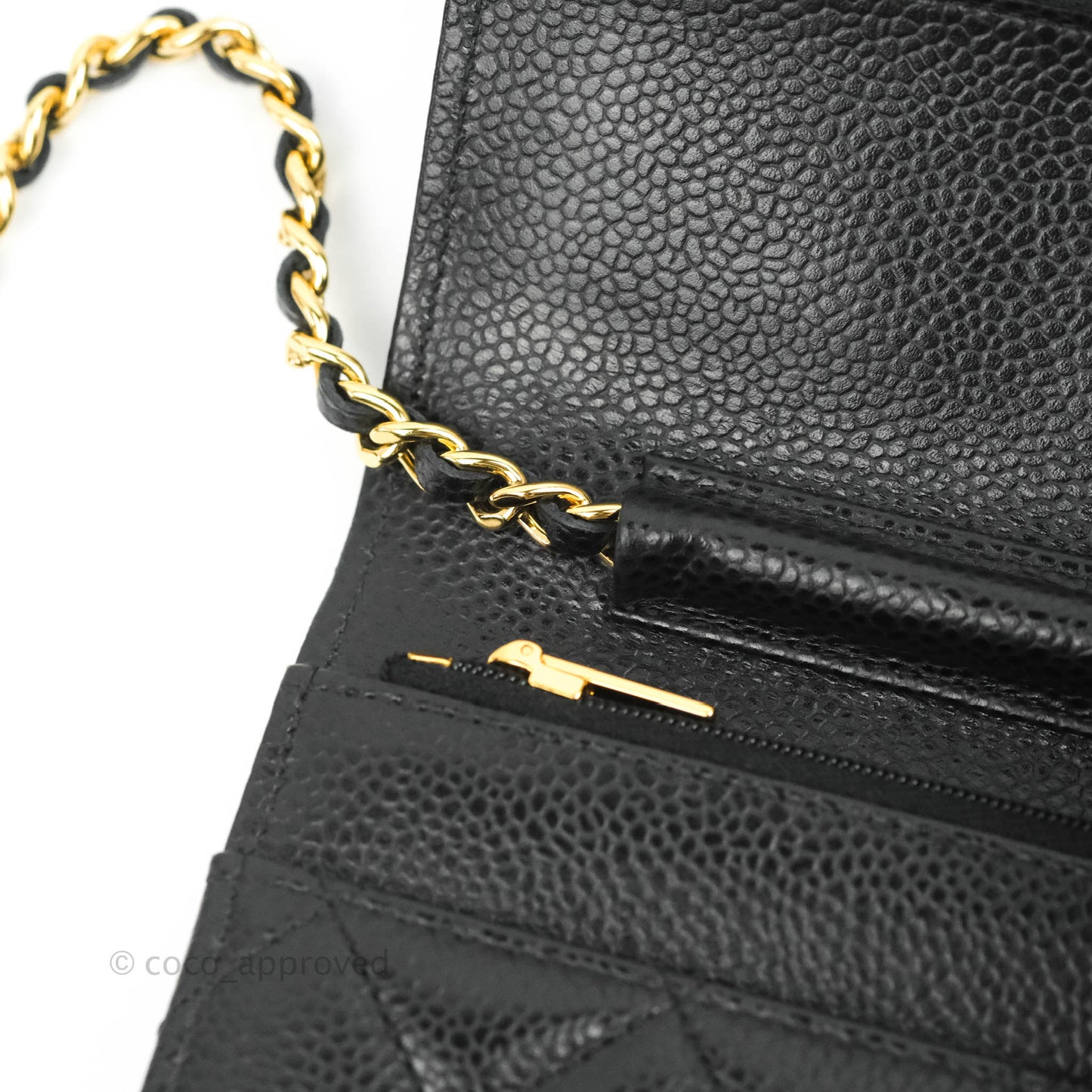 Chanel Quilted Classic WOC Black Caviar Gold Hardware