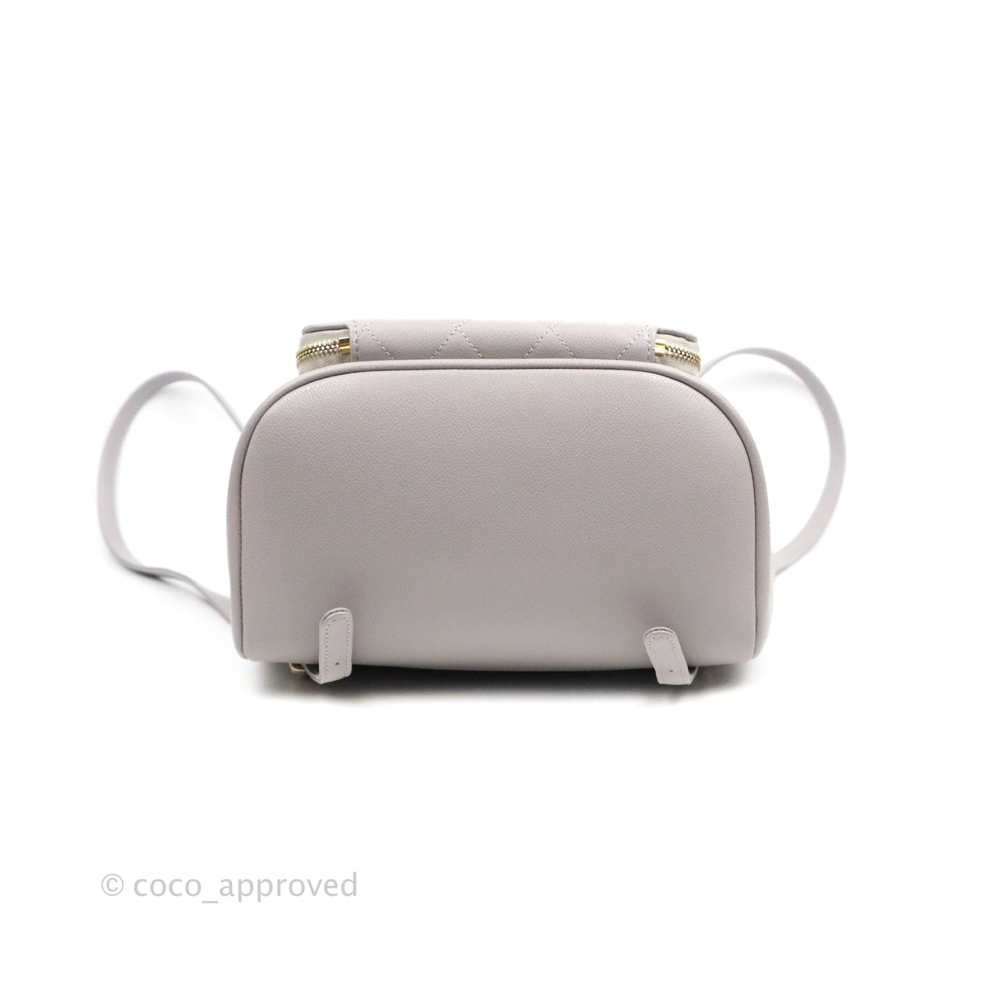 Chanel Quilted Business Affinity Backpack Grey Caviar Gold Hardware