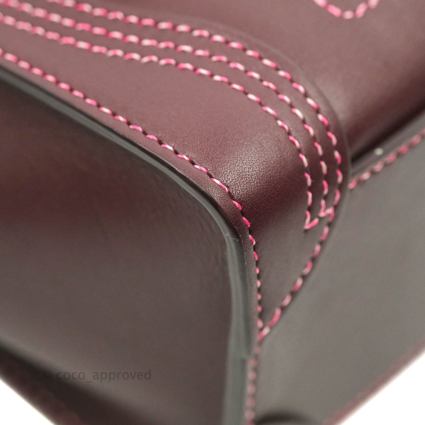 Celine Nano Luggage Bag Burgundy Gold Hardware
